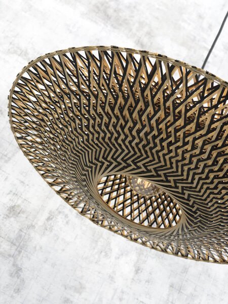 MUZZA ZÁVESNÁ LAMPA BALI S PRÍRODNÁ, ČIERNA
