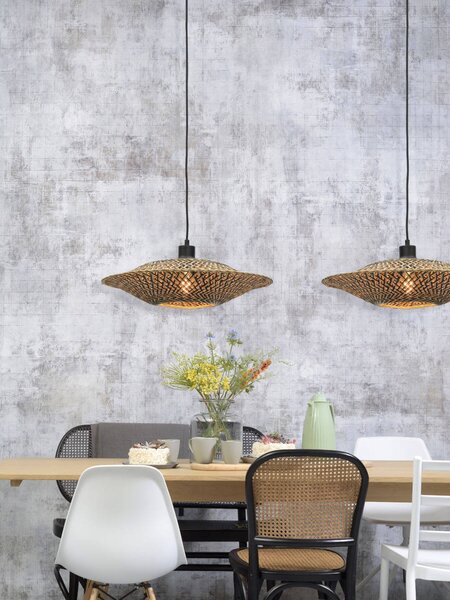 MUZZA ZÁVESNÁ LAMPA BALI S PRÍRODNÁ, ČIERNA