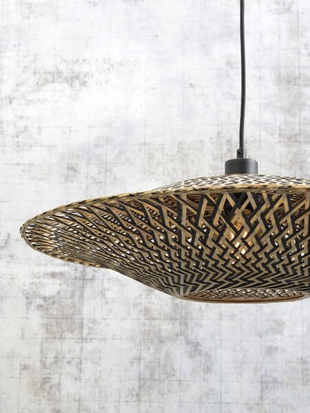 MUZZA ZÁVESNÁ LAMPA BALI S PRÍRODNÁ, ČIERNA