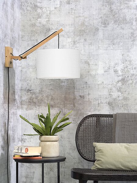 MUZZA NÁSTENNÁ LAMPA ANDES BAMBUS S PRÍRODNÁ, BIELA