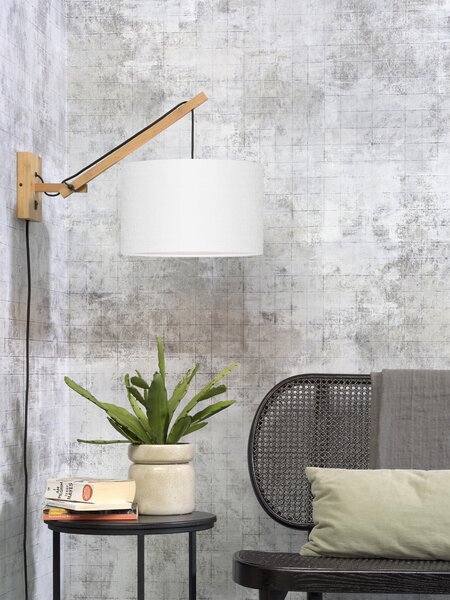 MUZZA NÁSTENNÁ LAMPA ANDES BAMBUS S PRÍRODNÁ, BIELA