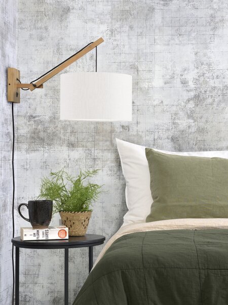 MUZZA NÁSTENNÁ LAMPA ANDES BAMBUS S PRÍRODNÁ, BIELA