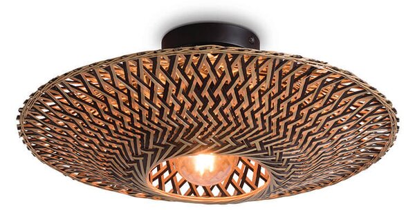 MUZZA STROPNÁ LAMPA BALI S PRÍRODNÁ, ČIERNA