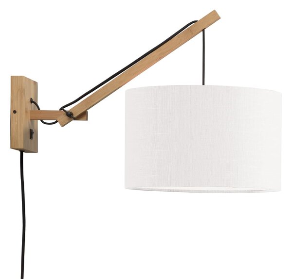 MUZZA NÁSTENNÁ LAMPA ANDES BAMBUS S PRÍRODNÁ, BIELA