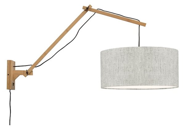 MUZZA NÁSTENNÁ LAMPA ANDES BAMBUS L PRÍRODNÁ, SVETLO BÉŽOVÁ