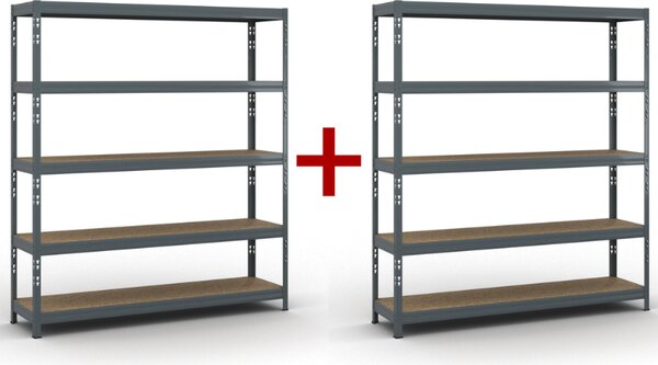 Policový regál 1+1 ZADARMO, 1786x1600x400 mm, nosnosť 350kg