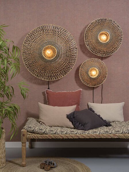 MUZZA NÁSTENNÁ LAMPA BALI S PRÍRODNÁ, ČIERNA