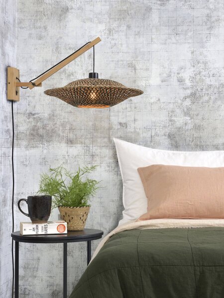 MUZZA NÁSTENNÁ LAMPA BALI BAMBUS S PRÍRODNÁ, ČIERNA