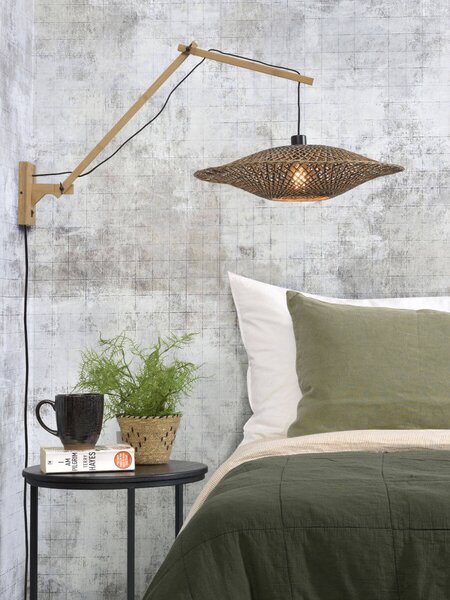 MUZZA NÁSTENNÁ LAMPA BALI BAMBUS L PRÍRODNÁ, ČIERNA