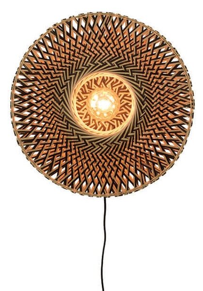 MUZZA NÁSTENNÁ LAMPA BALI S PRÍRODNÁ, ČIERNA