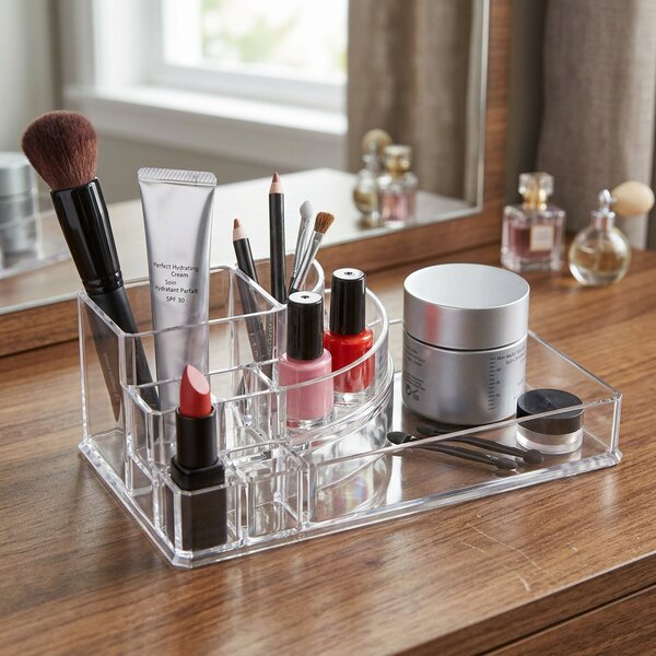 Domo Living Organizér na make-up, štetce, kefky DOMO AKRYL, 22,3 x 12,7 x 8 cm