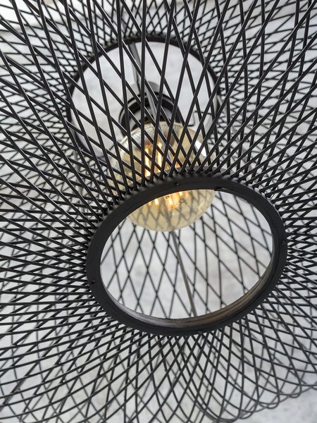 MUZZA STOJACIA LAMPA CANGO L PRÍRODNÁ, ČIERNA