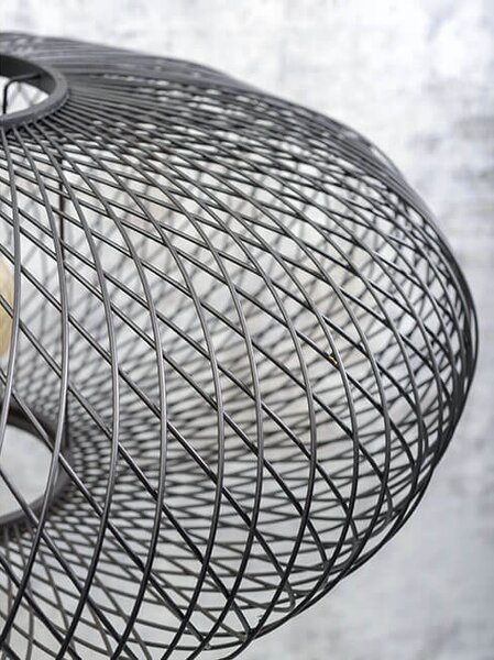 MUZZA NÁSTENNÁ LAMPA CANGO L PRÍRODNÁ, ČIERNA