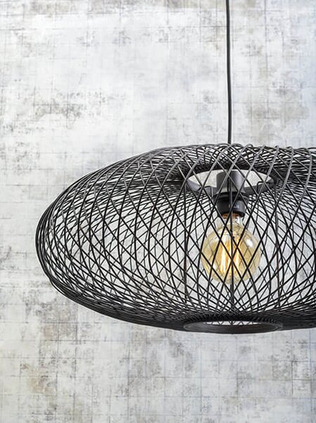 MUZZA NÁSTENNÁ LAMPA CANGO L PRÍRODNÁ, ČIERNA