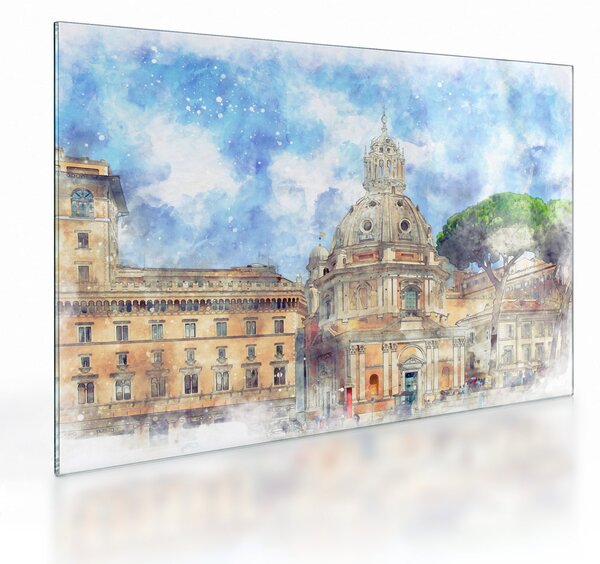 Sklenený obraz - Kostol Santa Maria di Loreto, Rím, Taliansko (70x50 cm)