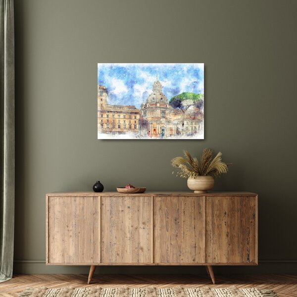 Sklenený obraz - Kostol Santa Maria di Loreto, Rím, Taliansko (70x50 cm)