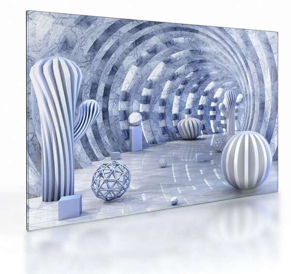 Sklenený obraz - 3D abstrakcia (70x50 cm)