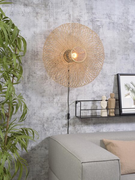 MUZZA NÁSTENNÁ LAMPA CANGO L PRÍRODNÁ, ČIERNA