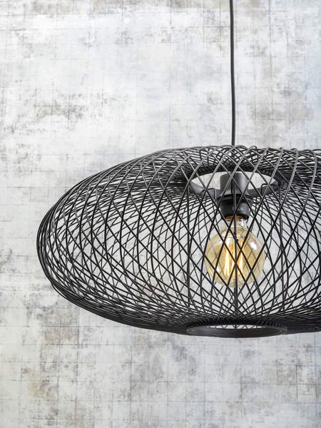 MUZZA NÁSTENNÁ LAMPA CANGO L PRÍRODNÁ, ČIERNA