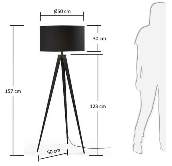 MUZZA STOJACIA LAMPA UNAGI ČIERNA