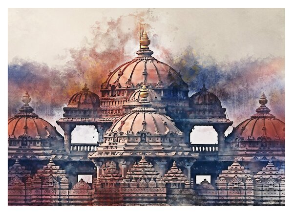 Sklenený obraz - Akshardham, Nové Dílií, India (70x50 cm)