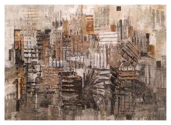 Sklenený obraz - Abstrakcia v hnedých tónoch (70x50 cm)
