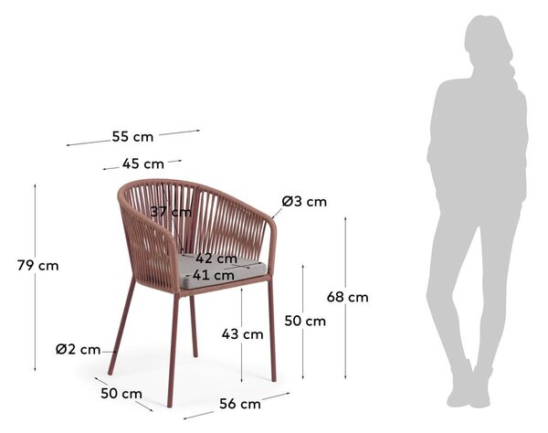 MUZZA Záhradná stolička ariel ružová