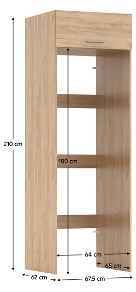 KONDELA Skrinka nad práčku a sušičku, dub artisan, JERGI
