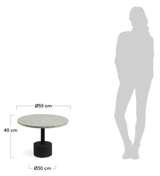 MUZZA ODKLADACÍ STOLÍK MELANO Ø 55 CM sivý