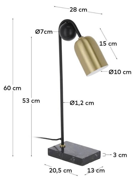 MUZZA STOLNÁ LAMPA NATSUMI ZLATÁ