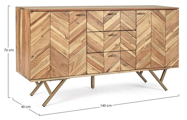 MUZZA Komoda raida 2 dvere 140 x 76 cm