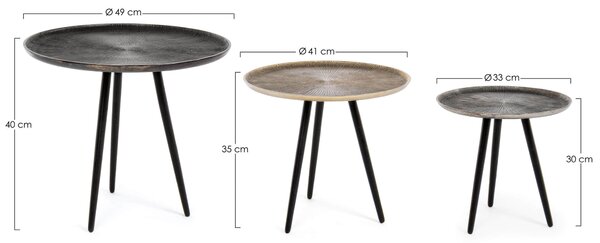 MUZZA Set 3 odkládacích stolíkov tahir