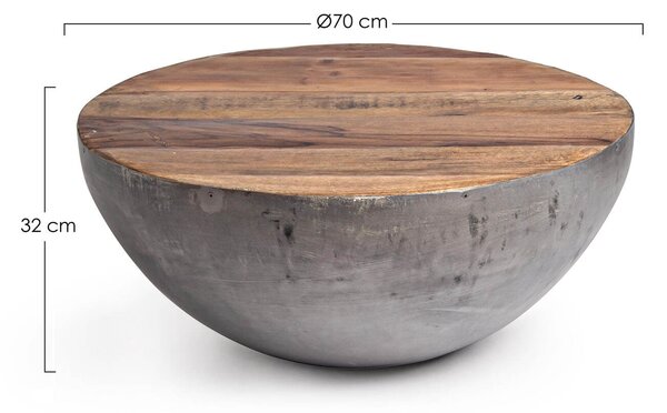 MUZZA Konferenčný stolík lancaster sivý Ø 70 cm