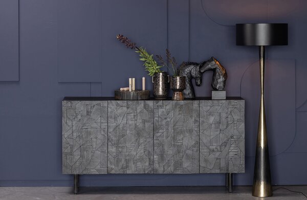 MUZZA Komoda counter 160 x 83 cm čierna