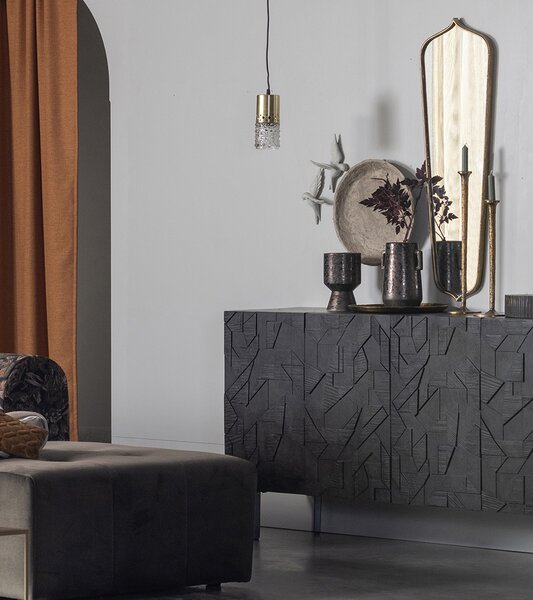 MUZZA Komoda counter 160 x 83 cm čierna