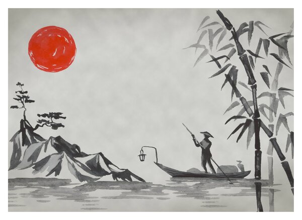 Sklenený obraz - Hora Fuji (70x50 cm)