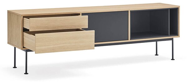 MUZZA TV stolík okoy 180 x 59 cm antracit