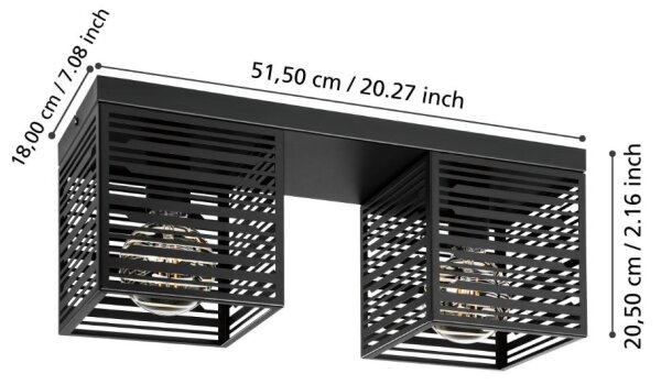 Eglo 900356 - Stropné svietidlo PIEDRITAS 2xE27/40W/230V