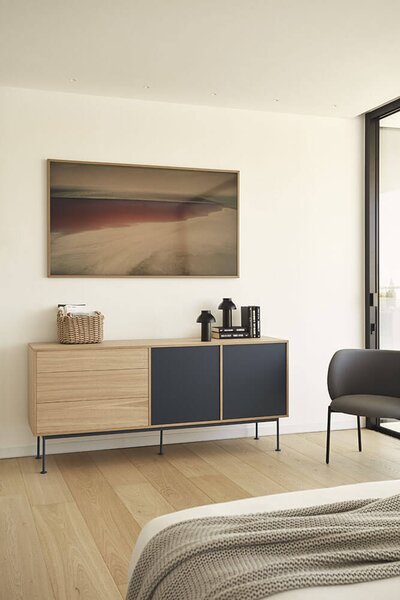MUZZA Komoda okoy 180 x 81 cm antracit