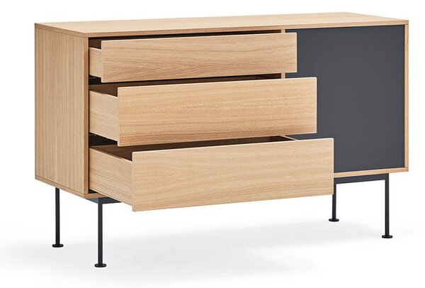 MUZZA Komoda okoy 128 x 81 cm antracit