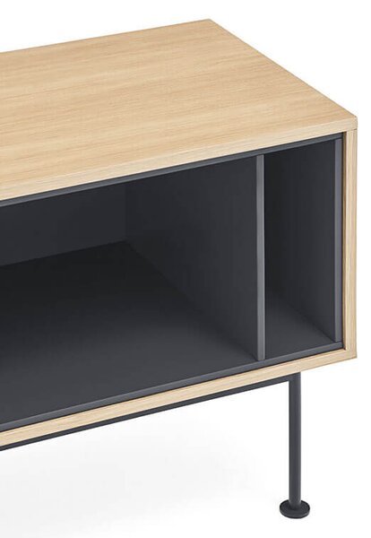MUZZA TV stolík okoy 180 x 59 cm antracit