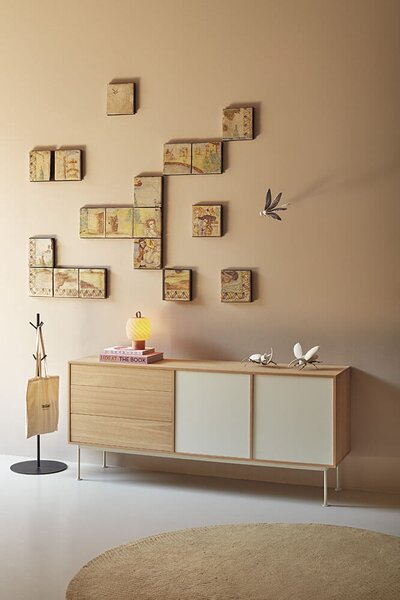MUZZA Komoda okoy 180 x 81 cm krémová