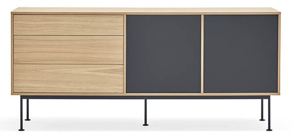 MUZZA Komoda okoy 180 x 81 cm antracit