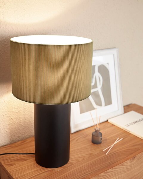 MUZZA Kovová stolná lampa Anicimida čiernosivá