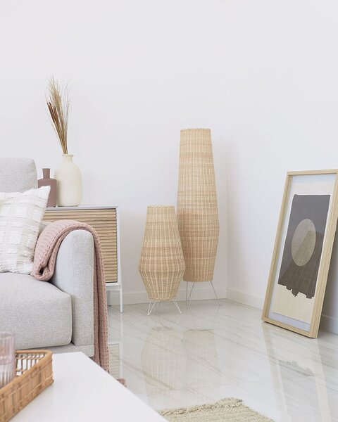 MUZZA Ratanová stolná lampa Riamaka veľká
