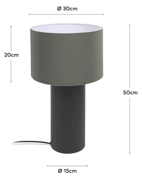 MUZZA Kovová stolná lampa Anicimida čiernosivá