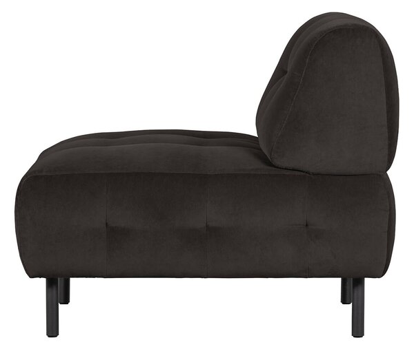 MUZZA Kreslo dyoll praný zamat tmavo sivé