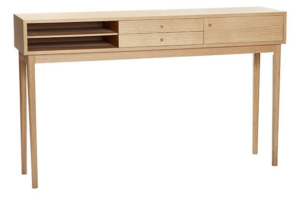 MUZZA Konzolový stolík s priehradkami space 154 x 37 cm prírodný
