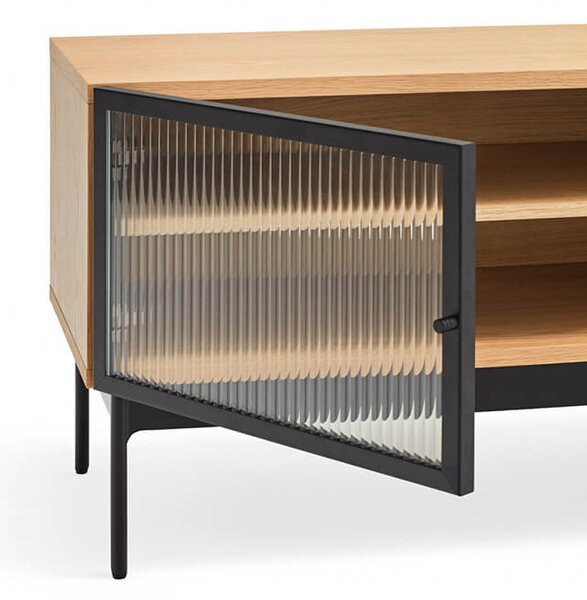 MUZZA TV skrinka blur 4 dverová 180 x 50 cm prírodná