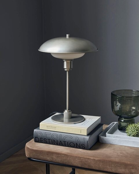MUZZA Stolná lampa bogun strieborná